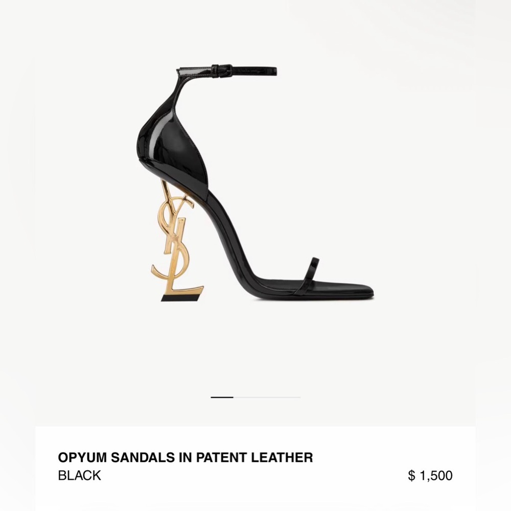 Yves Saint Laurent Black Opyum Patent Leather Sandals
